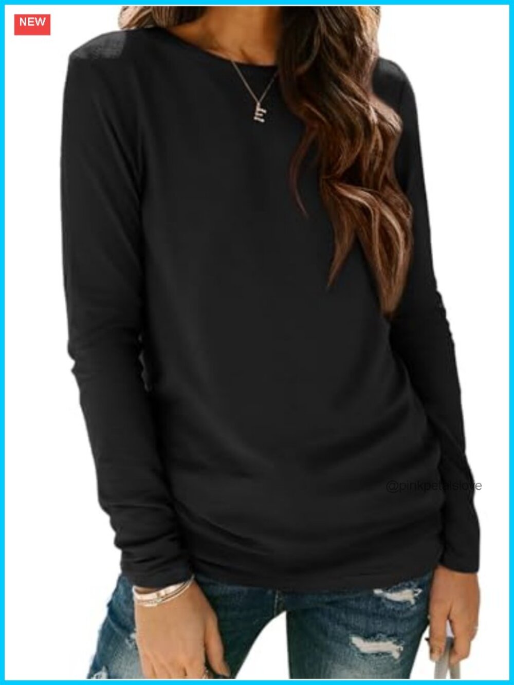 Womens Long Sleeve Crew Neck T-Shirt Buttery Soft Stretch Casual Basic Tee